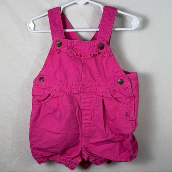 Carhartt Bright Pink Overalls Girls Size 24M - Picture 1 of 4